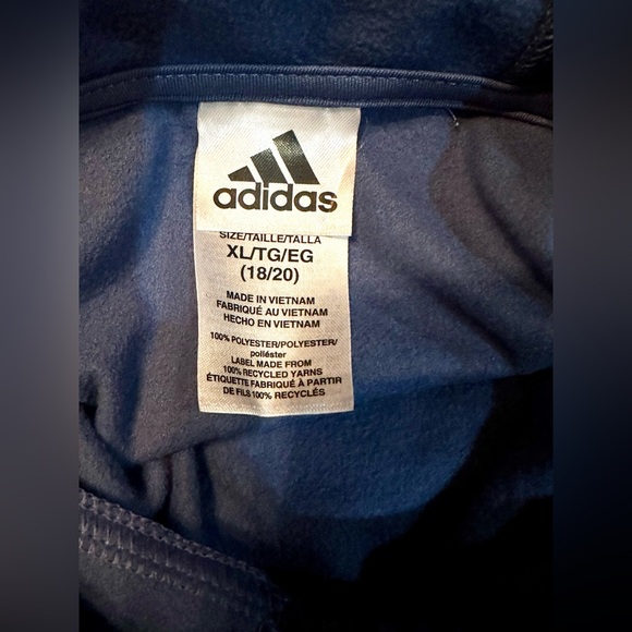 Adidas Blue Hoodie w/Pockets Youth size 18/20 - Picture 7 of 7